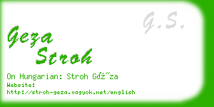 geza stroh business card
